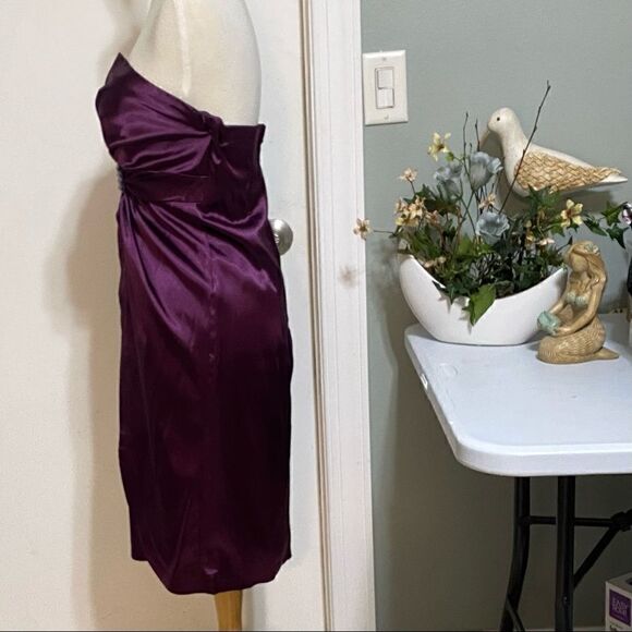 Cindy USA Strapless Purple Cocktail Party Prom Dress Size Medium Pleated Bodice - Picture 6 of 9